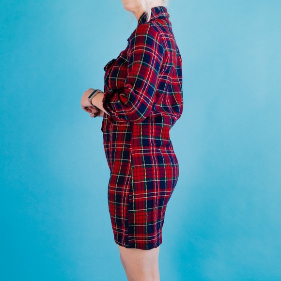 Vintage Plaid Cracker Barrel Mod Shift Dress - Picture 10 of 11